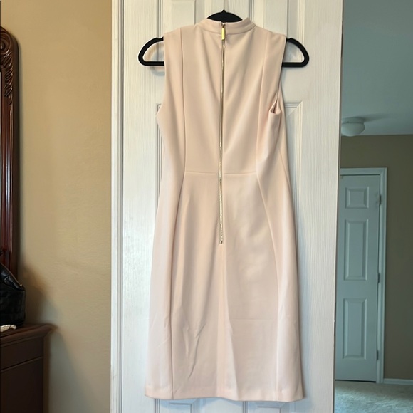 Calvin Klein Pink Sleeveless Halter Sheath Dress Sz 8 - Picture 3 of 3
